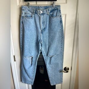nwot h&m ultra high waist ankle loose mom jean